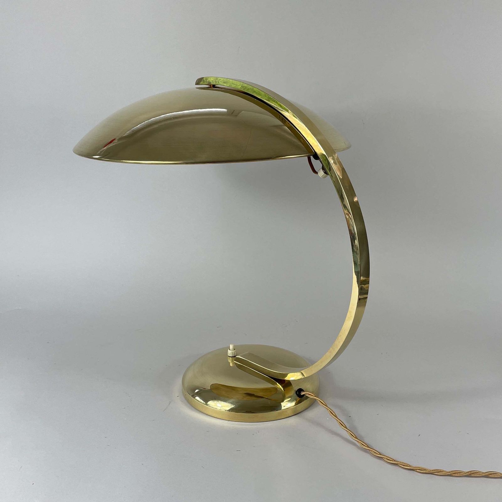 Art Deco Bauhaus Brass Table Lamp Gleibo By Hillebrand, Germany 1930s photo Lighting