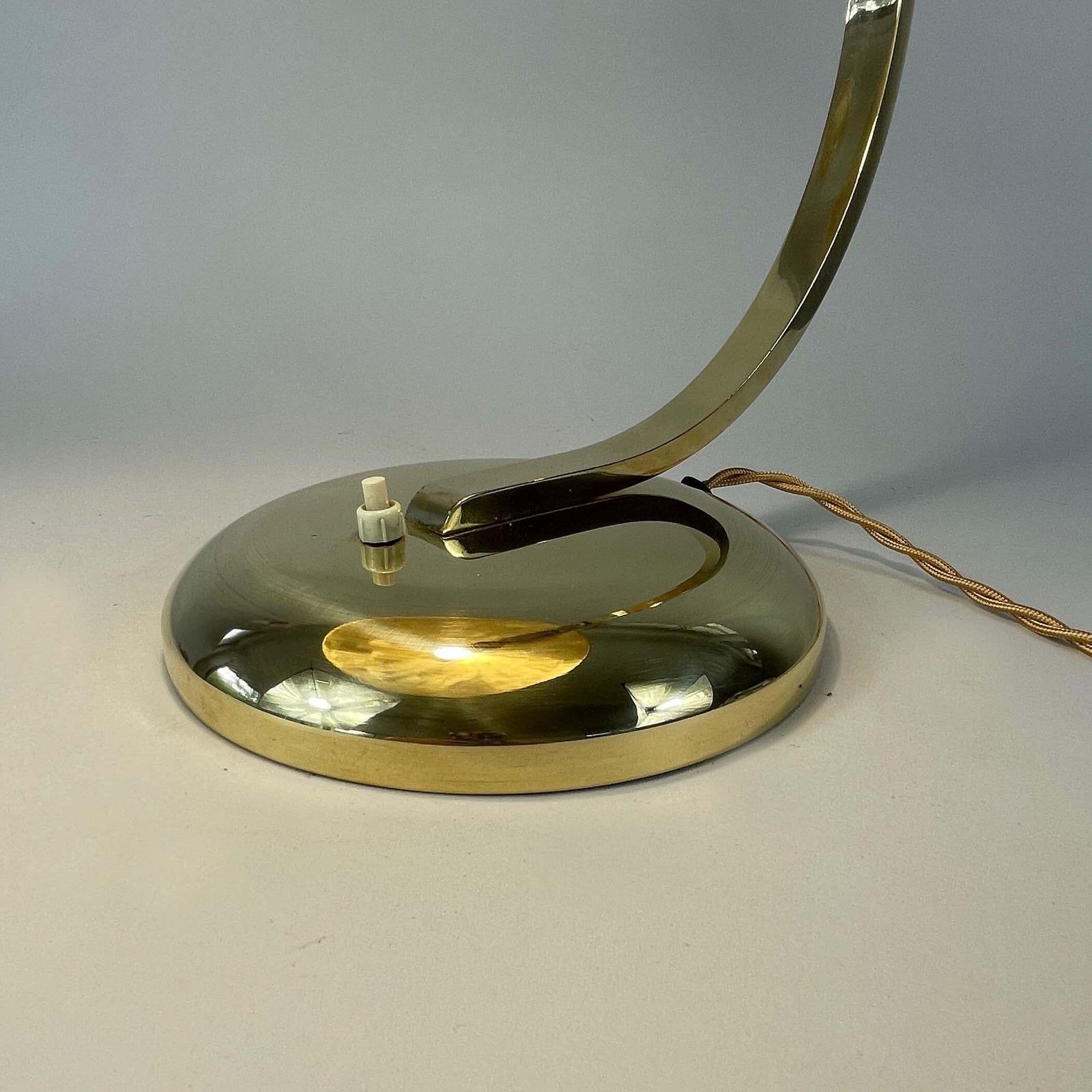 photo vinterior Art Deco Bauhaus Brass Table Lamp Gleibo By Hillebrand, Germany 1930s