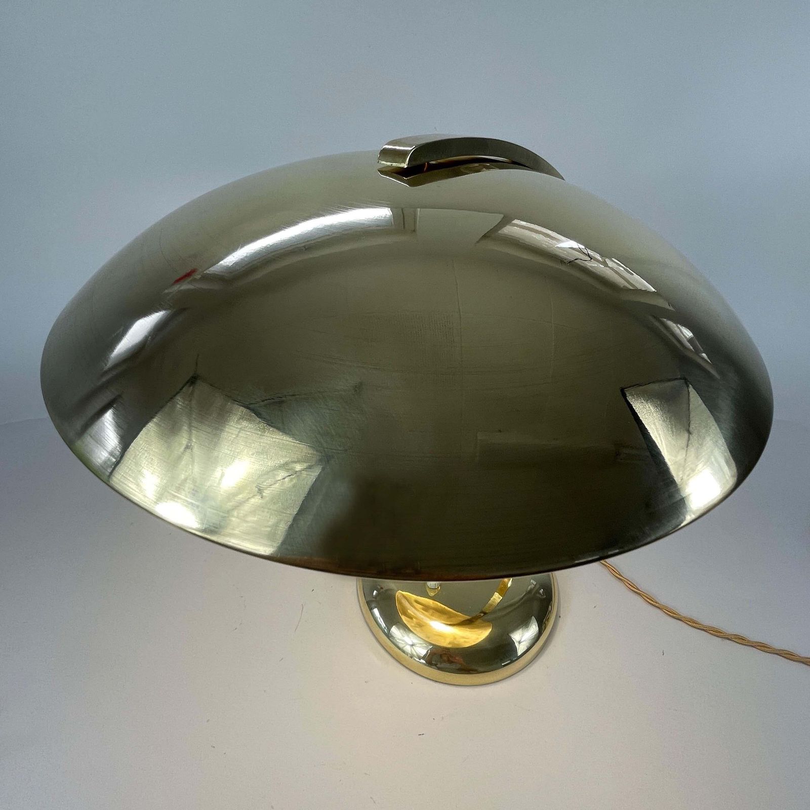 photo buy Art Deco Bauhaus Brass Table Lamp Gleibo By Hillebrand, Germany 1930s