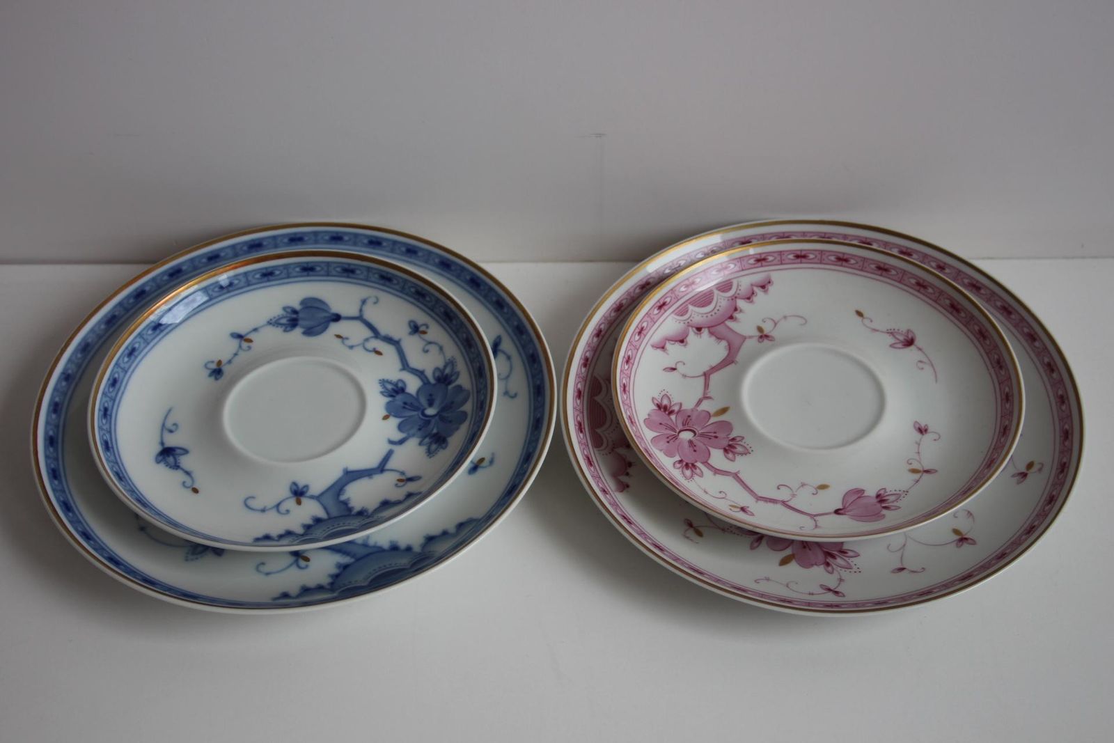 Wallendorf 1764 “Friendship” Porcelain Tea Set – Pink & Blue Service For Two photo buy