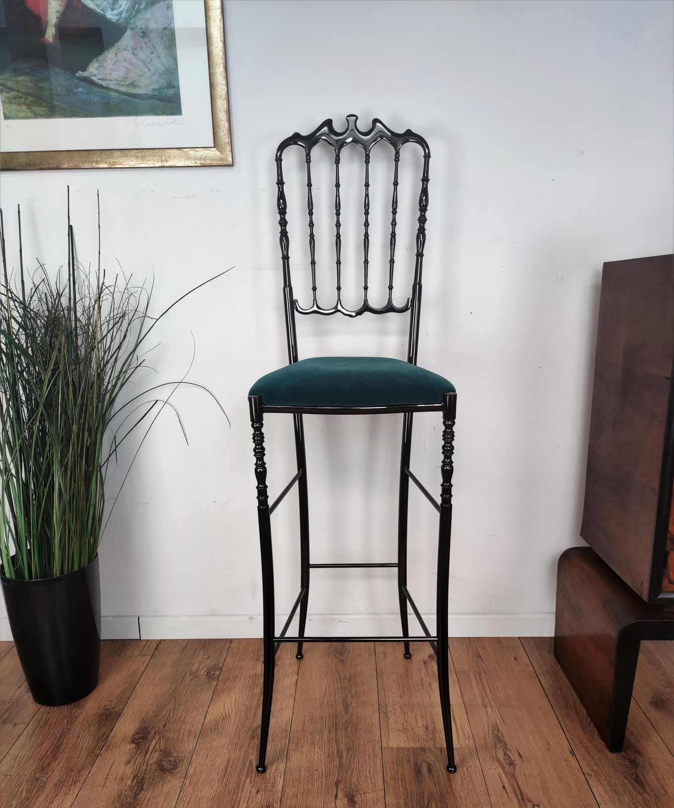 Italian Blackened Brass Chiavari Bar Stool Or Chair photo furniture