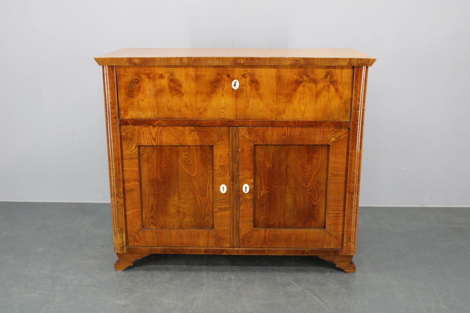 1930s Antique Cabinet With Writing Area In Walnut Finish, Czechoslovakia photo Furniture