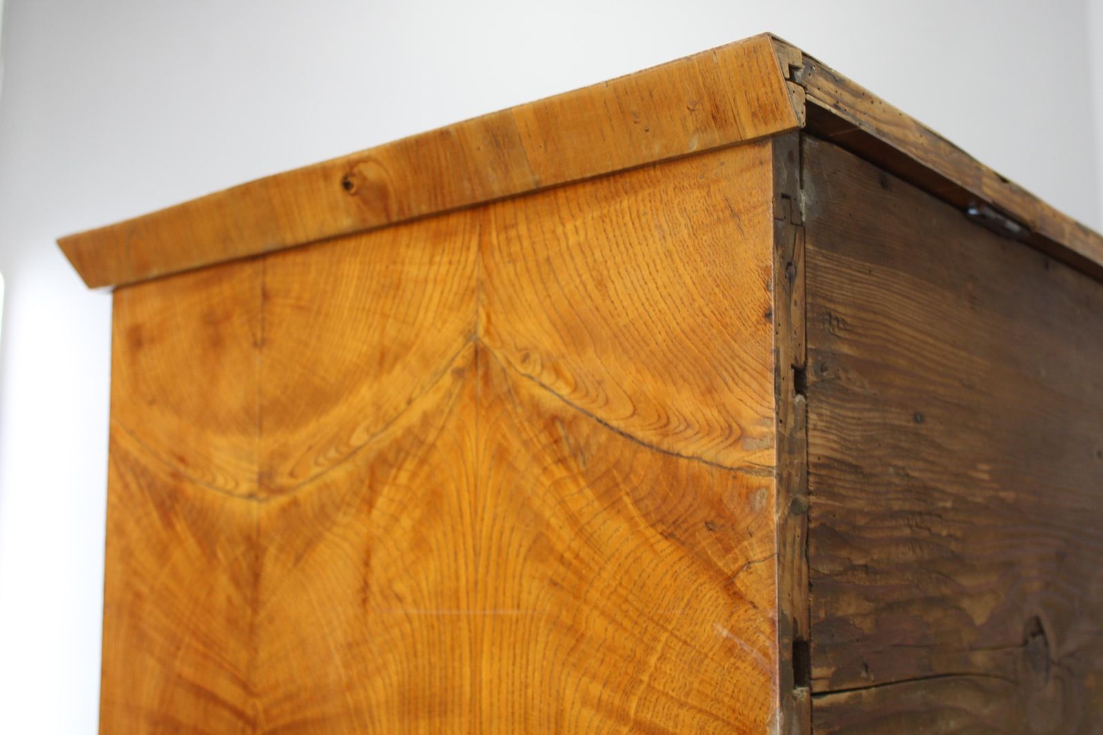 1323.0 1930s Antique Cabinet With Writing Area In Walnut Finish, Czechoslovakia photo