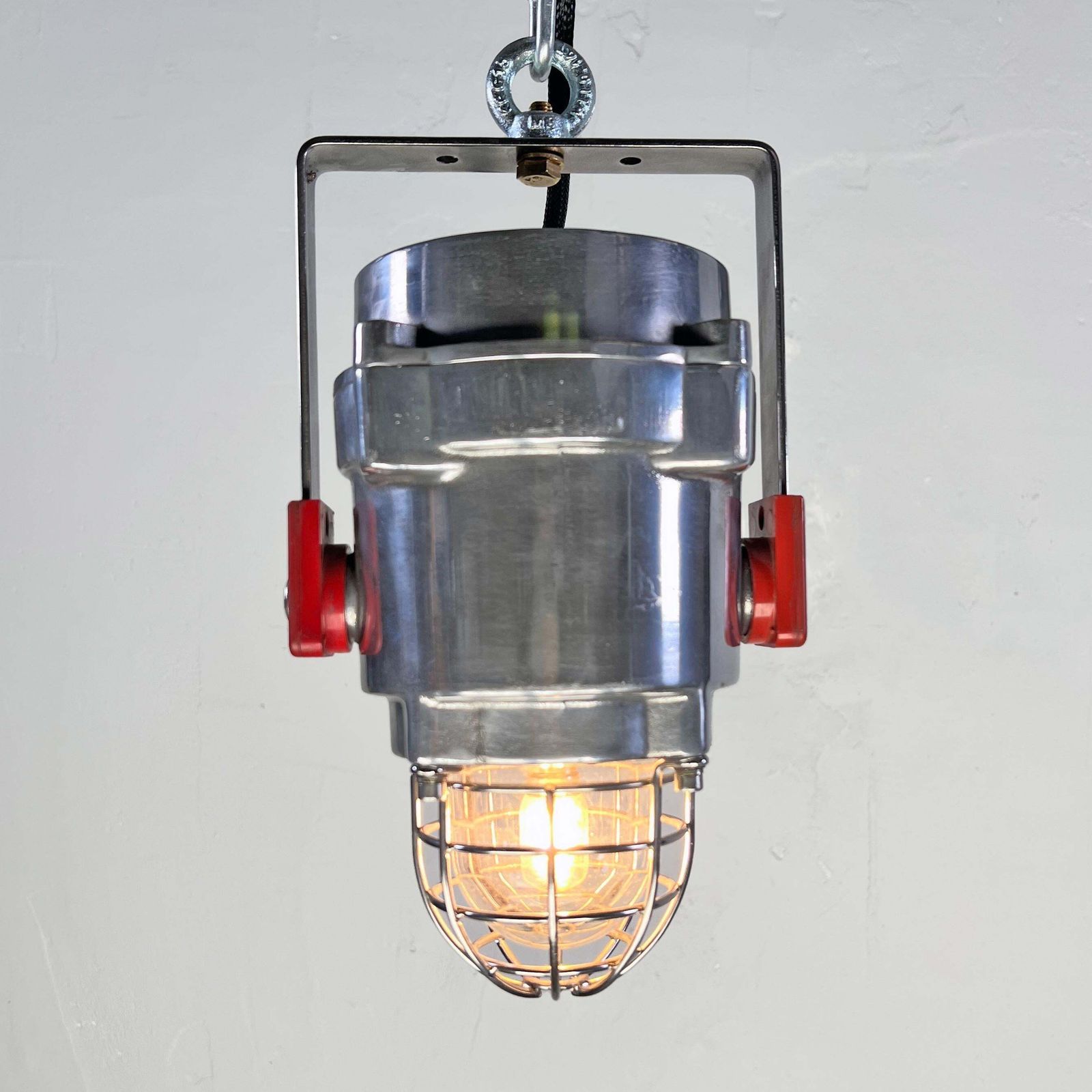 Late Century British Modified Explosion Proof Strobe Beacon Lamp With Cage photo Lighting