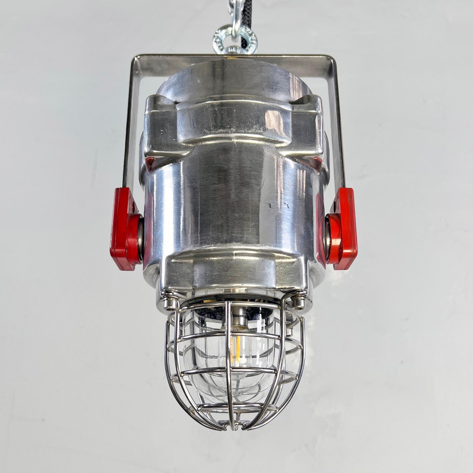 Late Century British Modified Explosion Proof Strobe Beacon Lamp With Cage photo vintage
