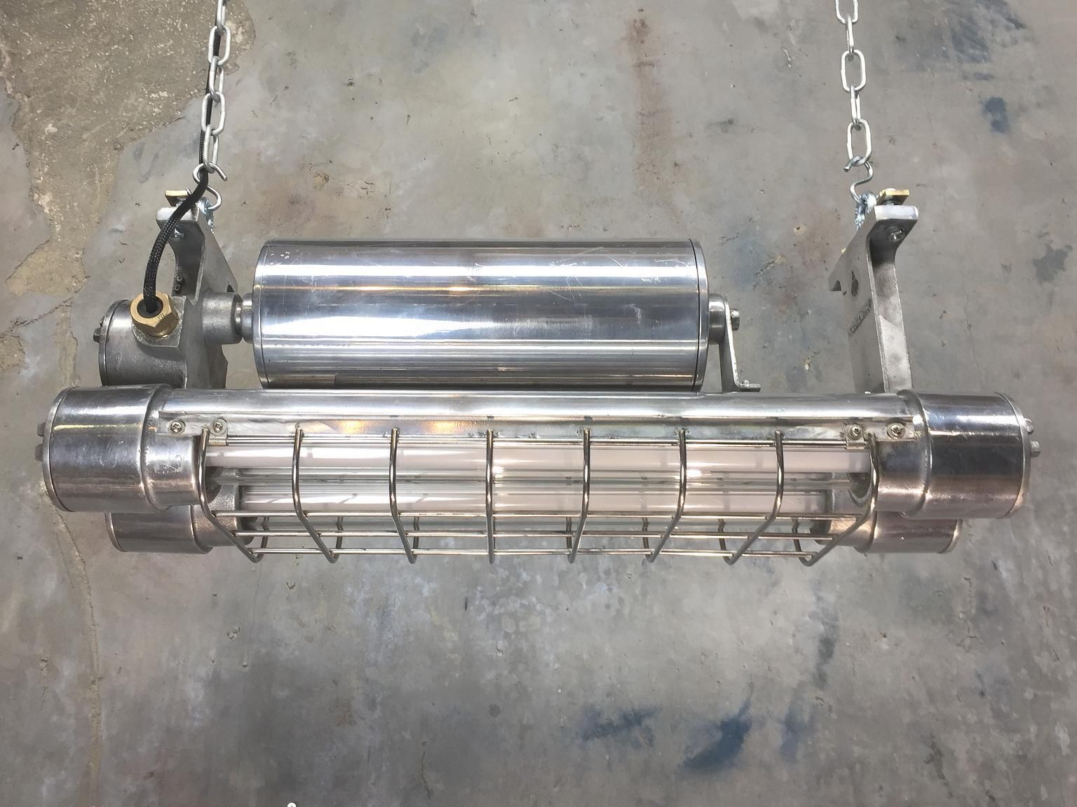 photo furniture Japanese Aluminum Flameproof Strip Light, Brass Fittings And Chrome Cage