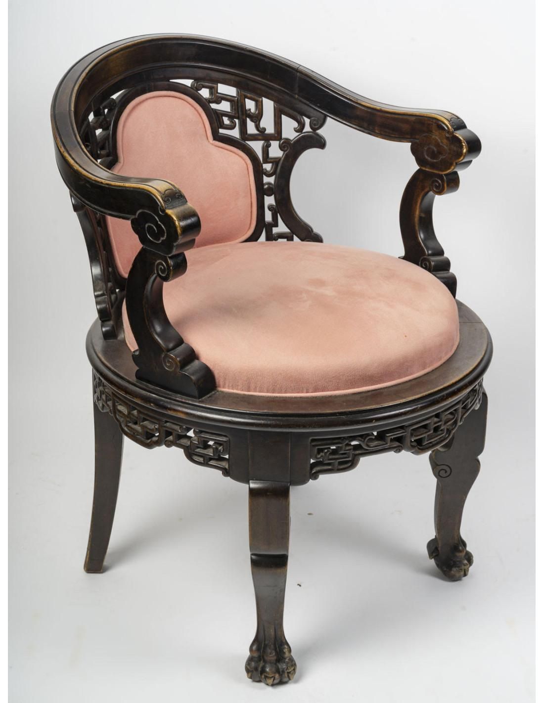 Japanese Style Office Armchair, 19th Century. photo for sale
