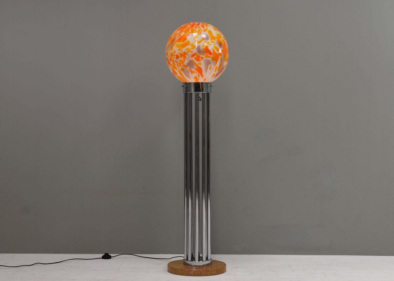 Goffredo Reggiani Globe Floor Lamp In Murano Glass And Marble  – Italy, 1970s photo vintage