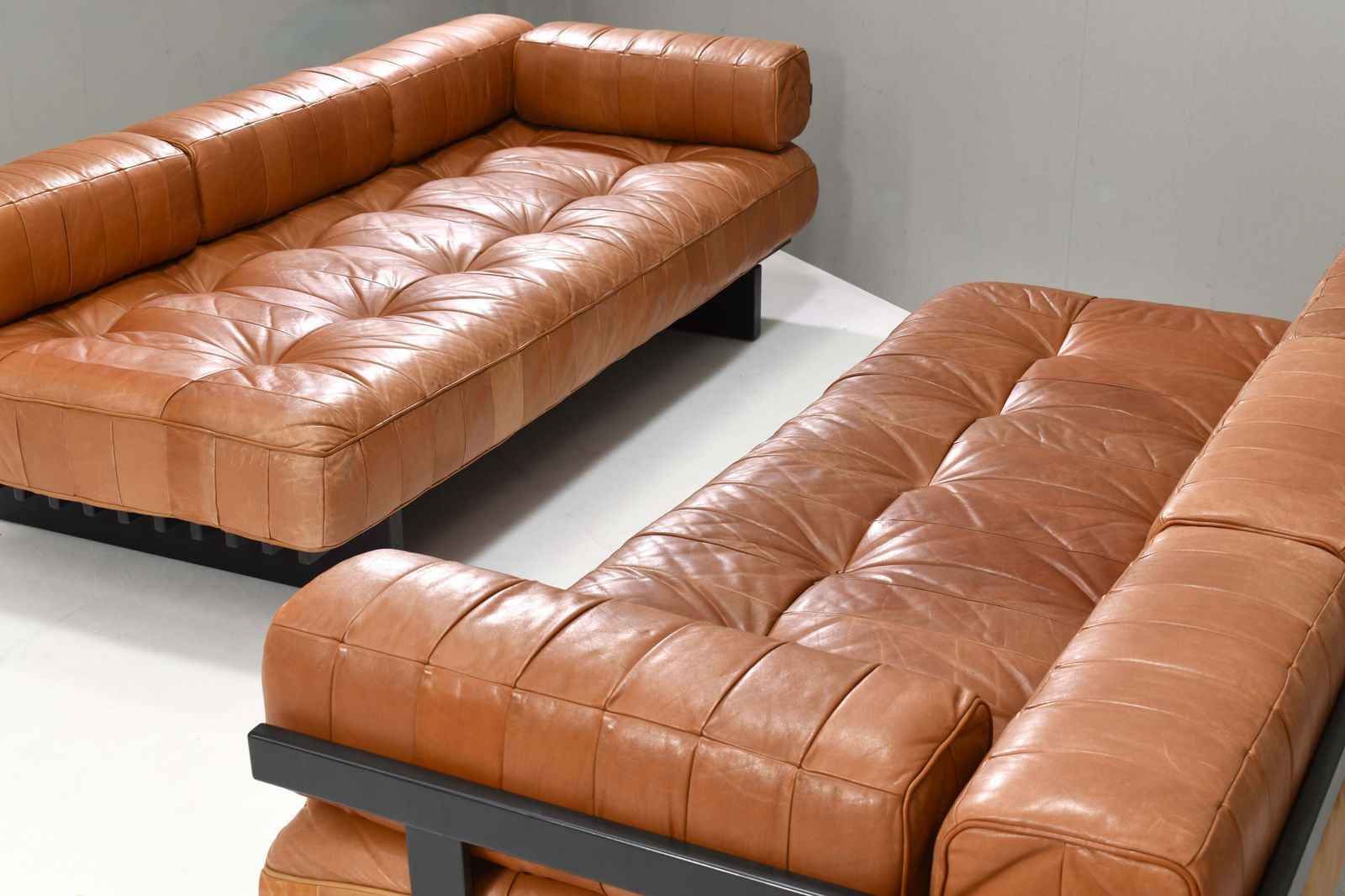 Pair Of De Sede Ds80 Daybed Sofas In Cognac Tan Leather   Switzerland, 1970s photo for sale