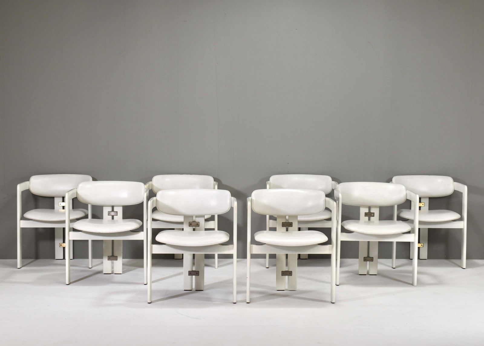 Set Of 8 Pamplona Chairs In Leather By Augusto Savini For Pozzi   Italy, 1965 photo furniture