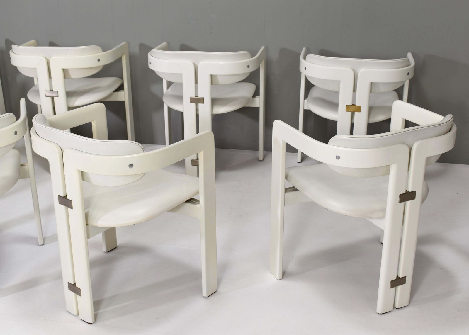 Set Of 8 Pamplona Chairs In Leather By Augusto Savini For Pozzi   Italy, 1965 photo buy