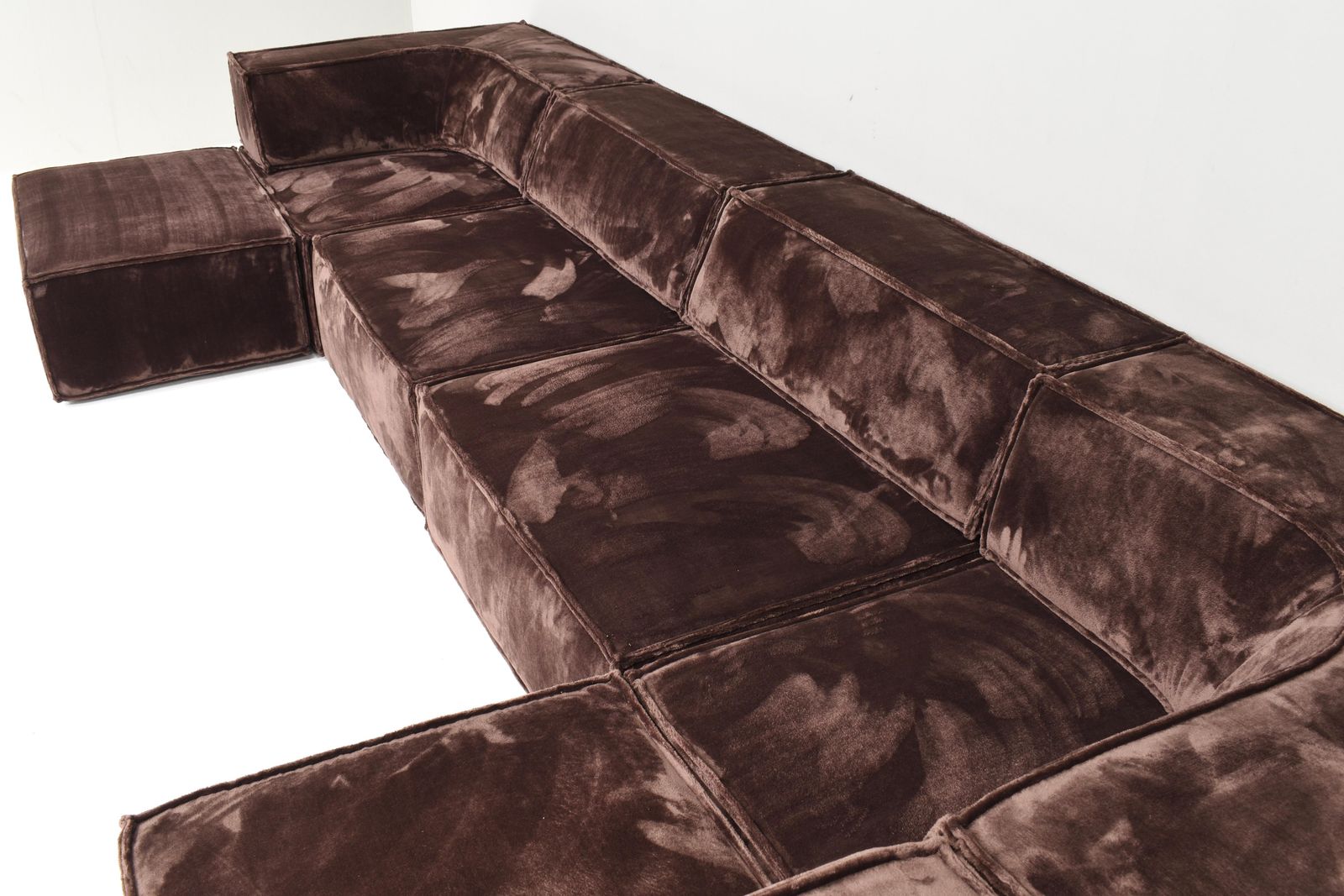 photo vinterior Chocolate Brown Cor Trio Sectional Sofa Germany Switzerland 1972  New Upholstery