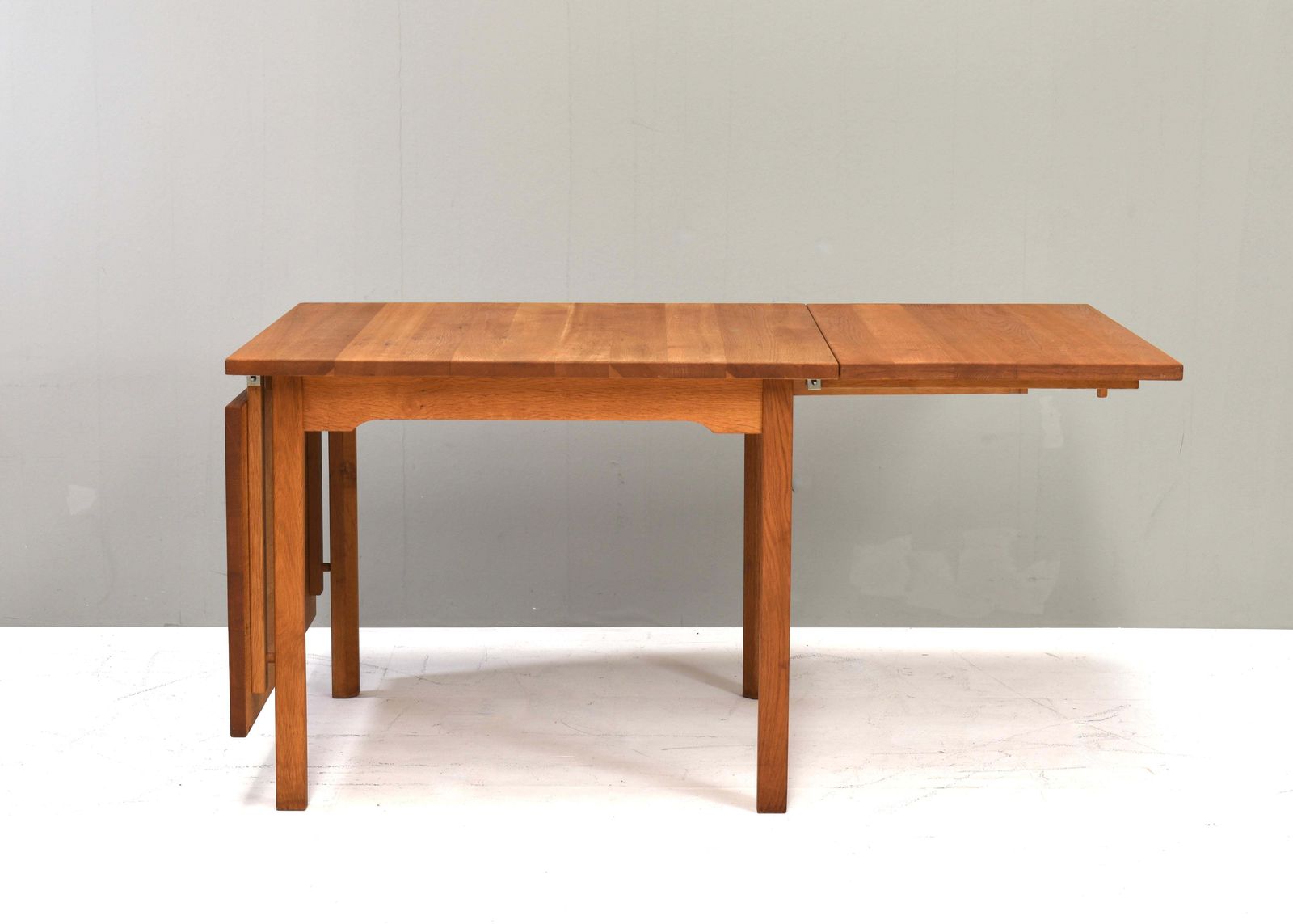 Scandinavian Drop Leaf Dining Table In Solid Oak, Scandinavia   Circa 1970 80 photo 963.0