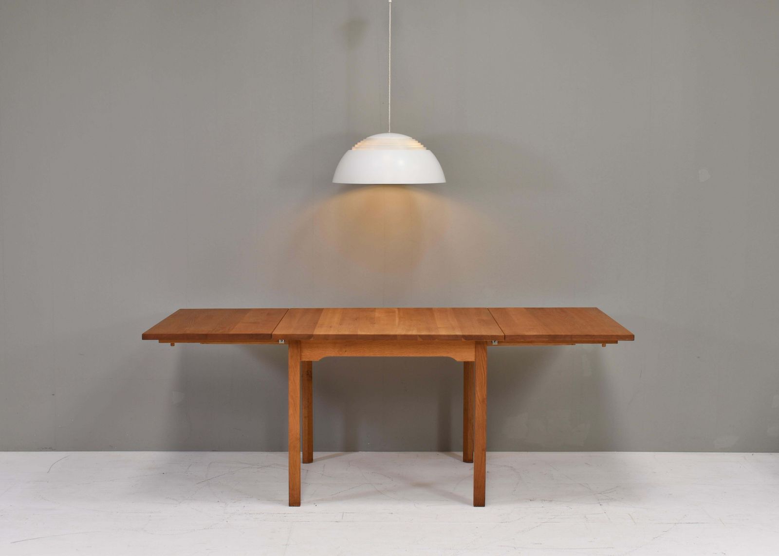 Scandinavian Drop Leaf Dining Table In Solid Oak, Scandinavia   Circa 1970 80 photo vintage