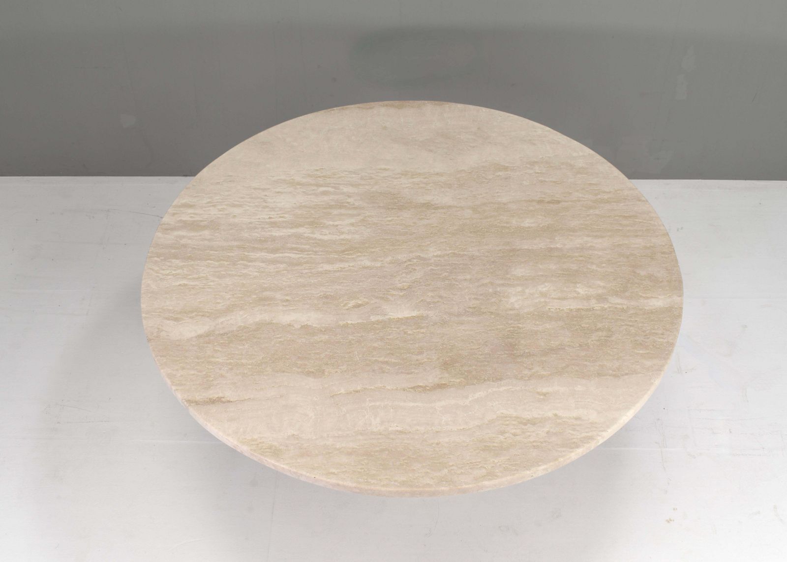 Exquisite Round Travertine Dining Table In The Manor Of Up& Up photo vintage