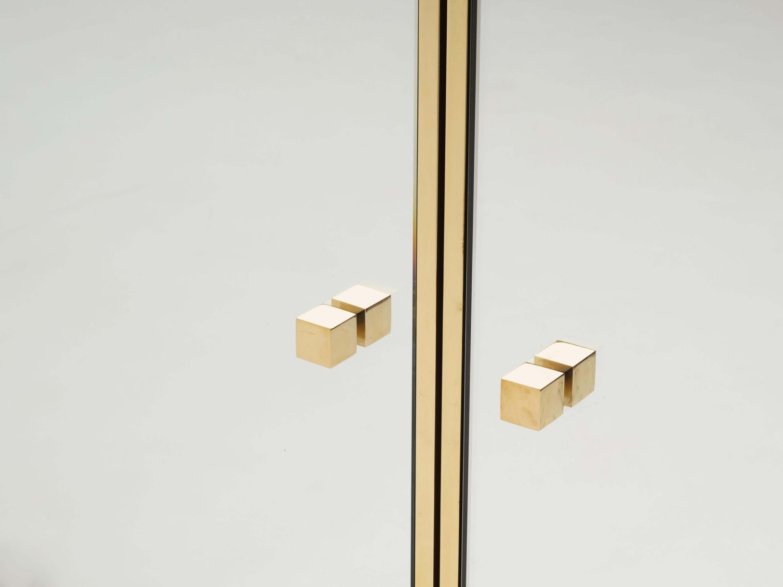 Michel Pigneres Brass Mirrored Lucite Feet Sideboard 1970s photo 45665.0