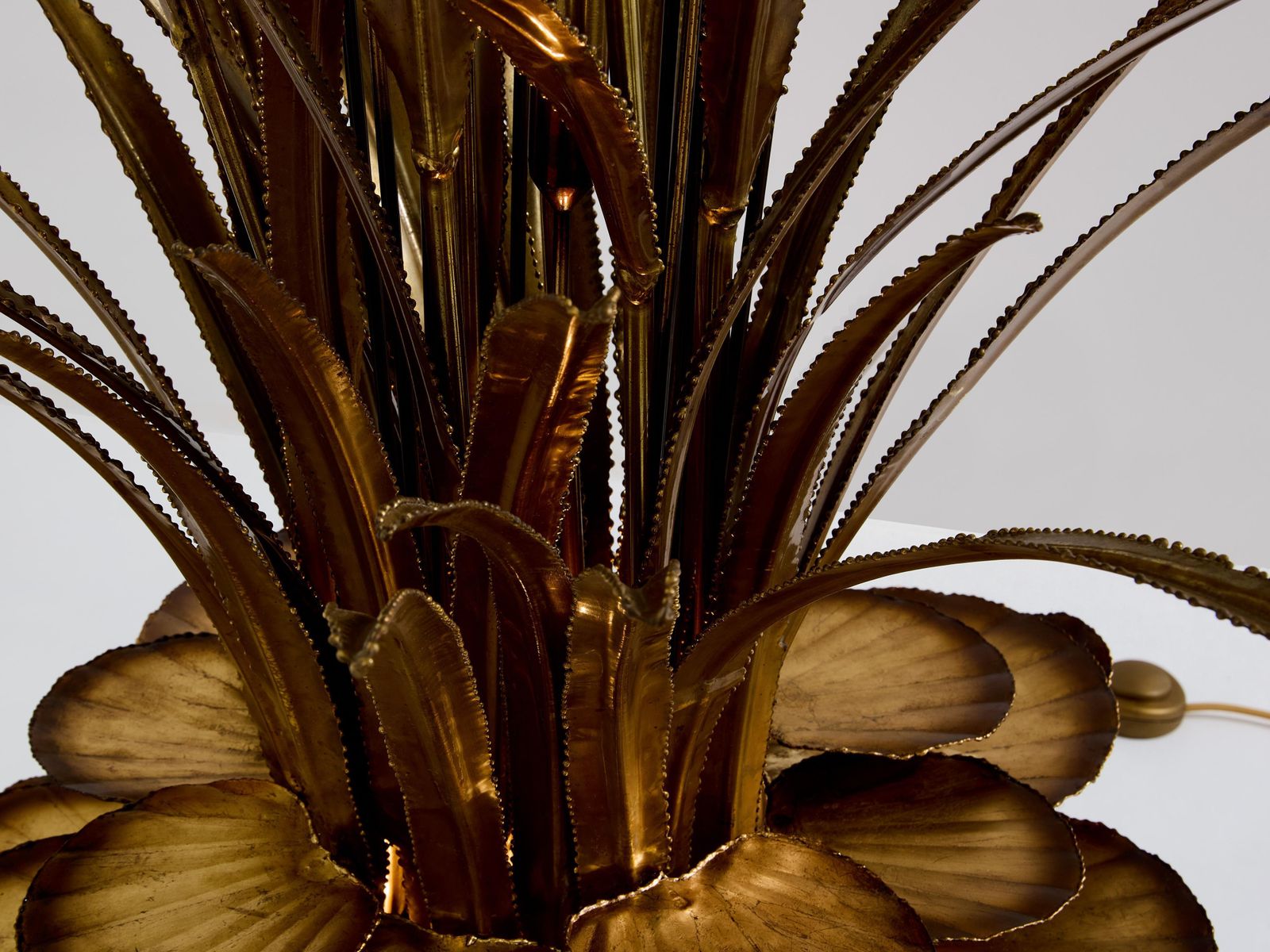 Maison Jansen Pair Of Brass Reeds Water Lilies Floor Lamps 1970s photo buy