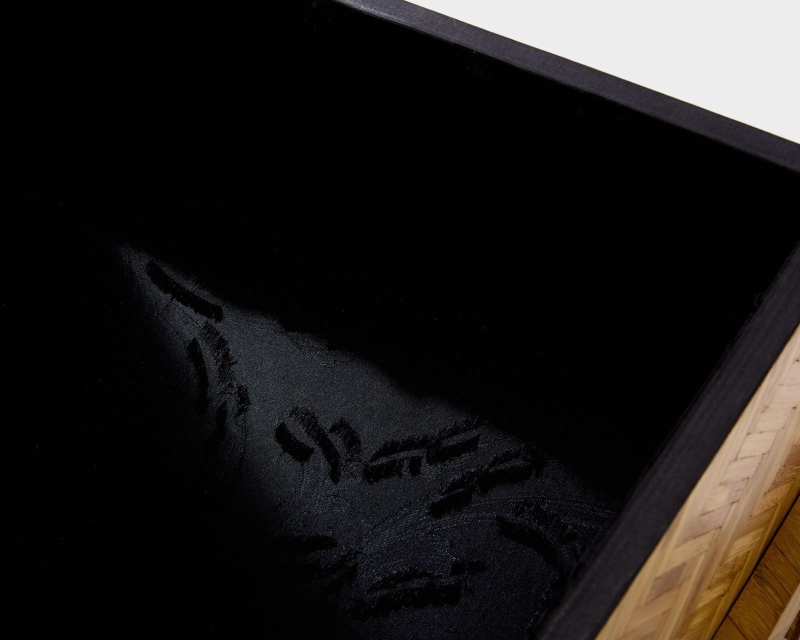 photo furniture Galerie Maison & Jardin Bamboo Marquetry Brass Trunk 1970