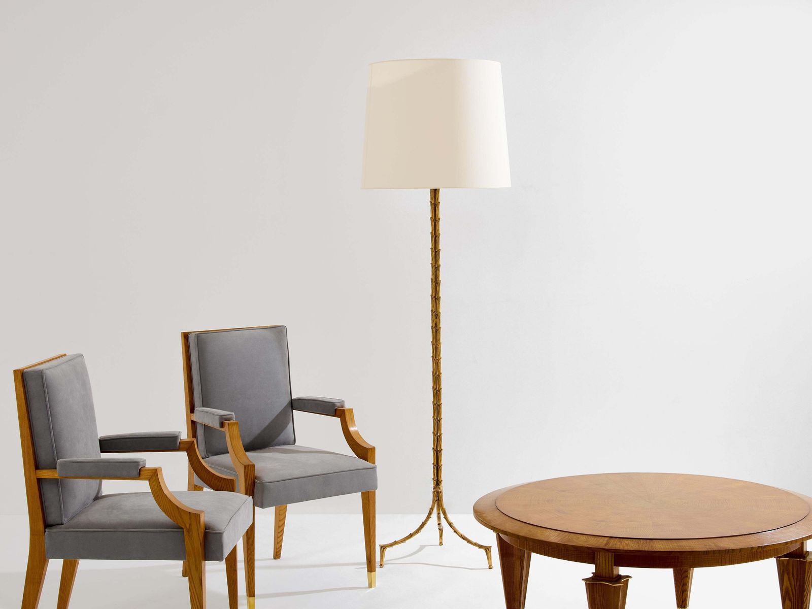 photo for sale Lampadaire Maison Jansen en bronze doré à décor de feuillage, années 1950