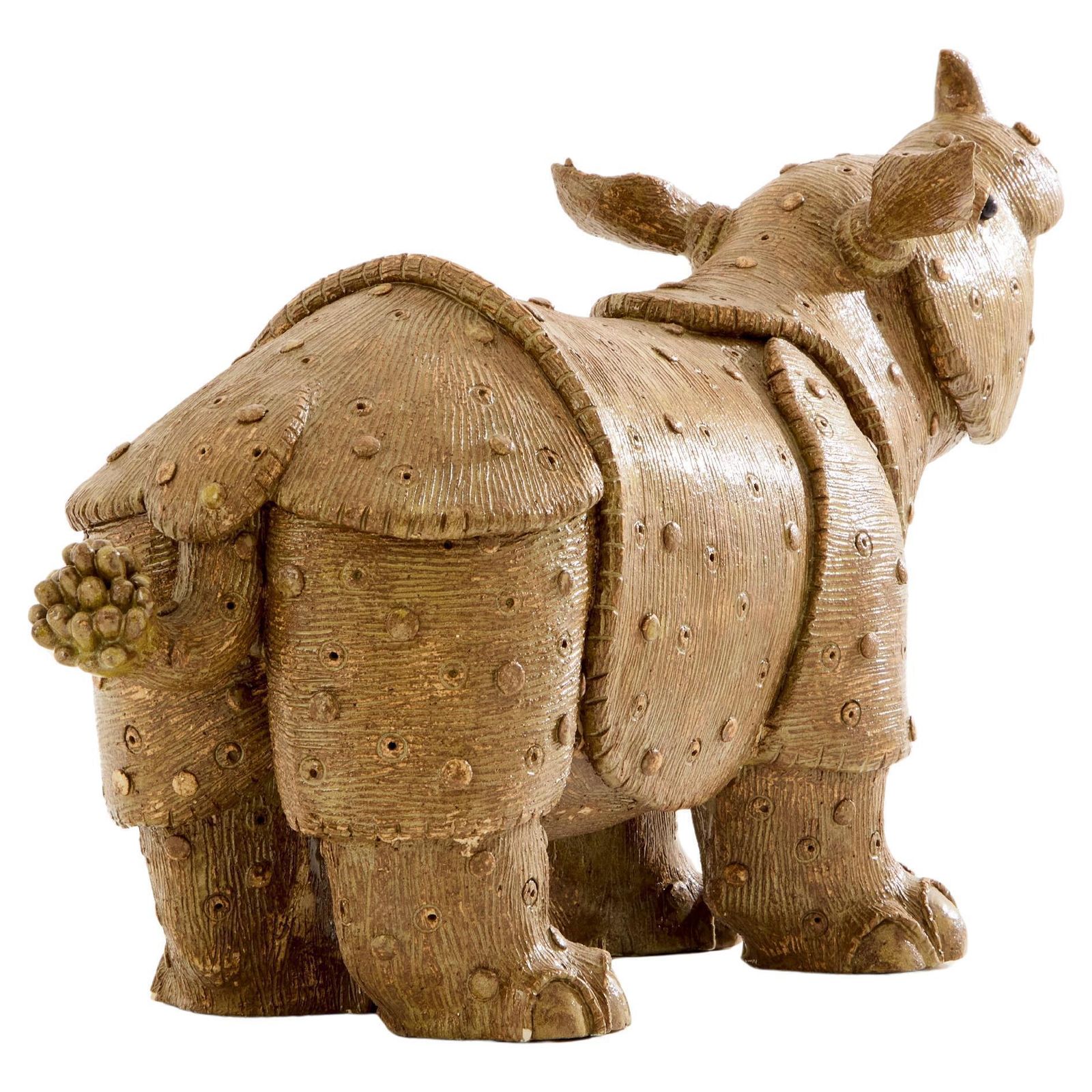 Sculpture rhinocéros Valérie Courtet en grès émaillé, vers 2010 photo furniture