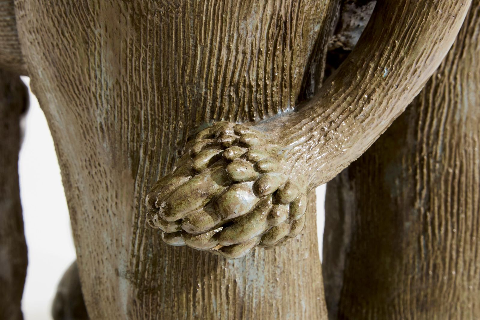Paire de sculptures d'éléphants en grès émaillé par Valérie Courtet, vers 2010 photo vintage