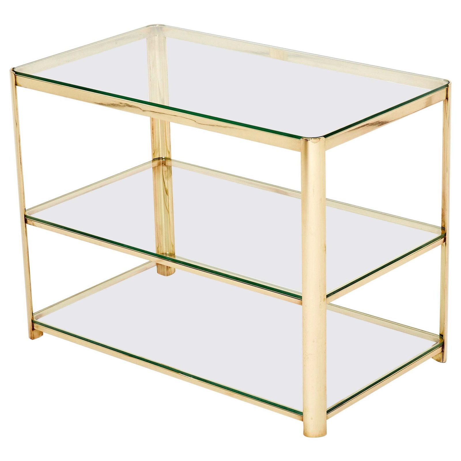 Table d'appoint à trois niveaux en bronze, par Jacques Quinet pour Broncz, années 1960