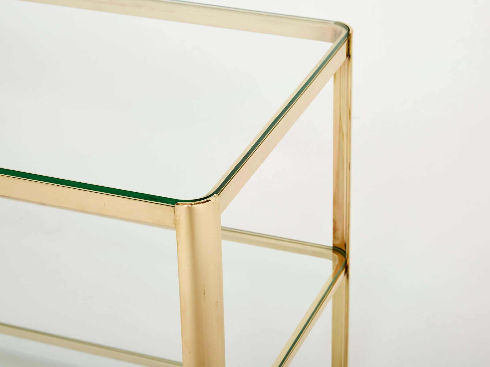 Table d'appoint à trois niveaux en bronze, par Jacques Quinet pour Broncz, années 1960 photo vinterior