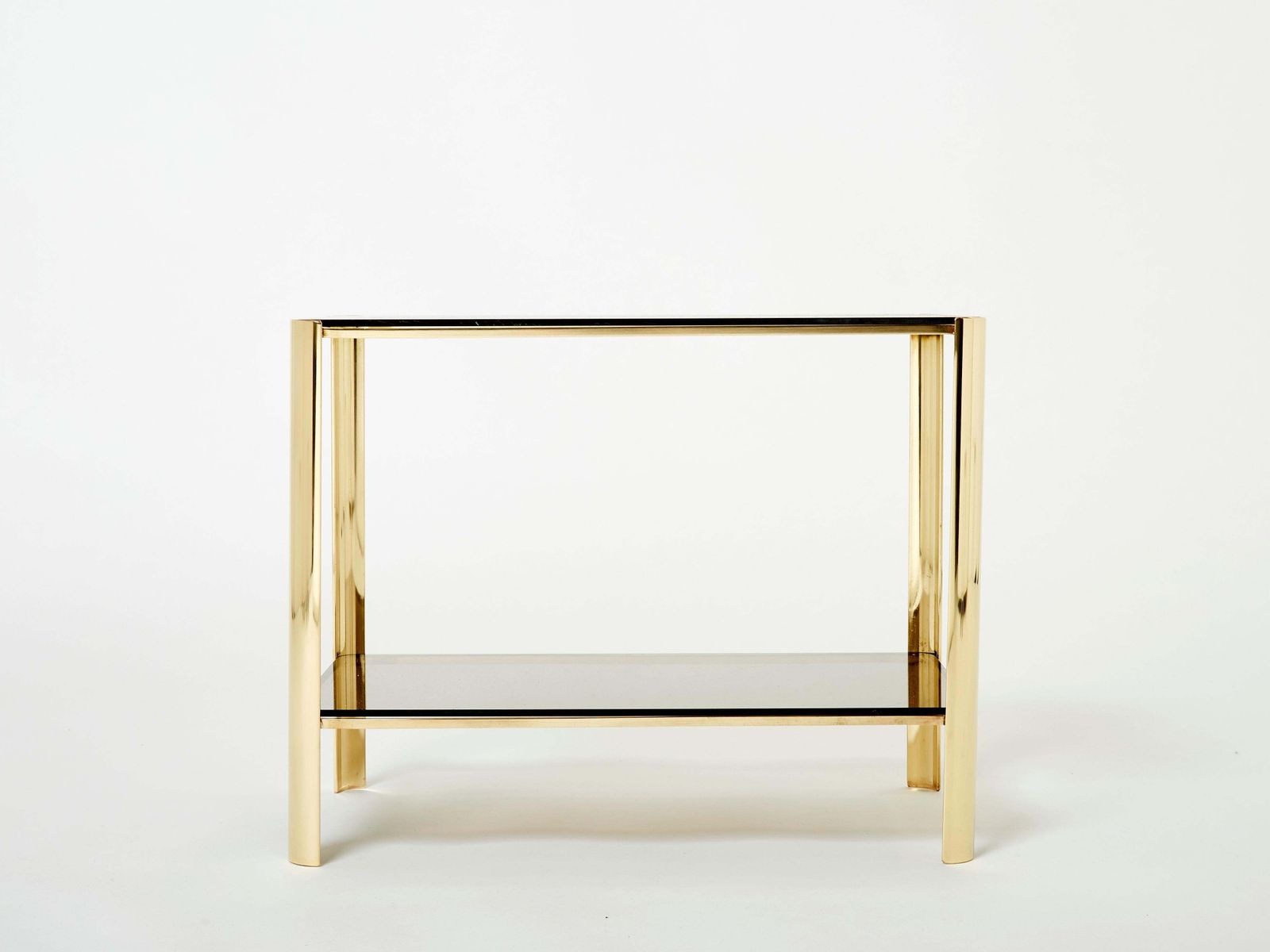 Table d'appoint à deux plateaux en bronze par Jacques Quinet pour Broncz, années 1960 photo buy