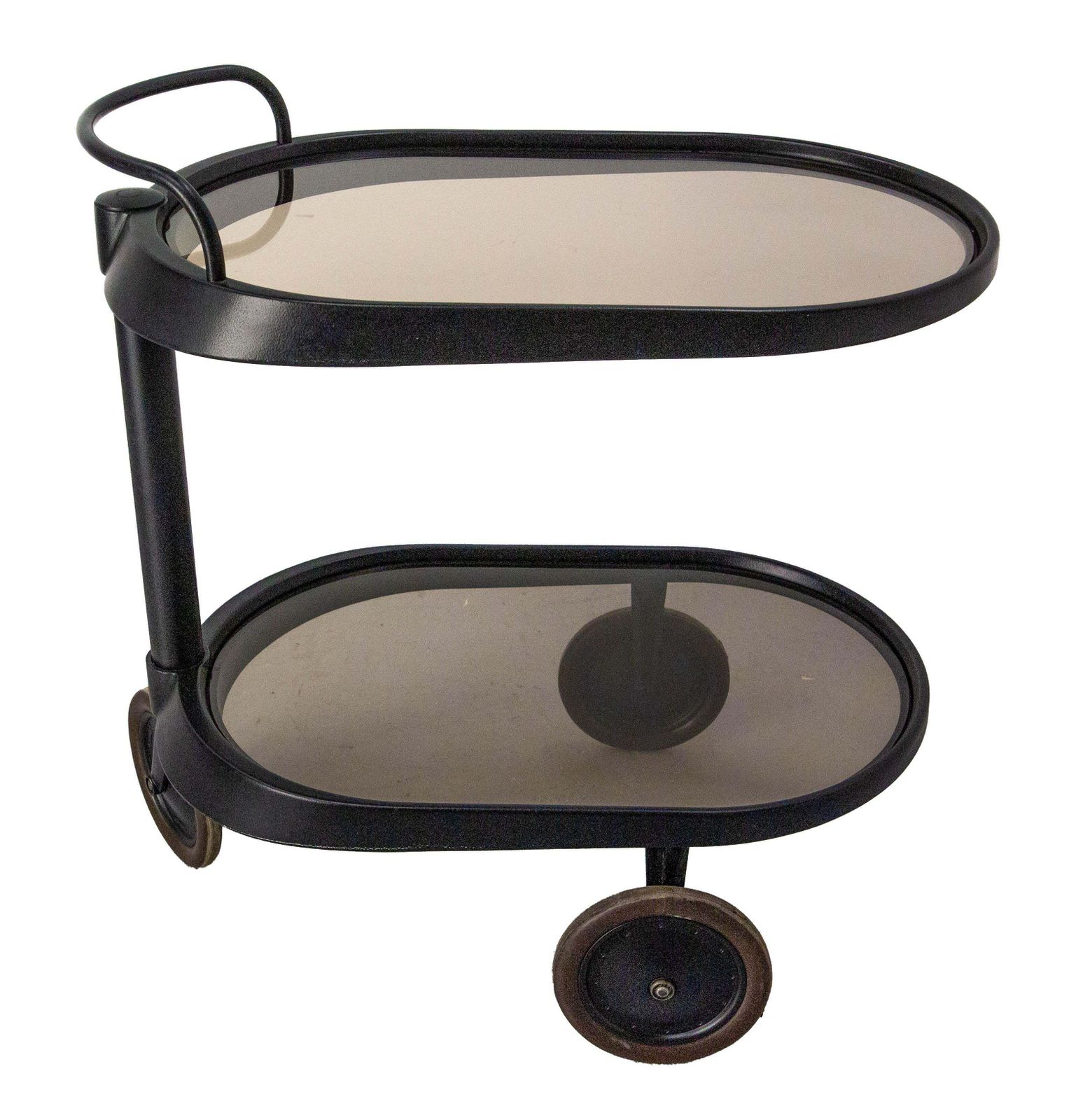 Italian Smoked Glass & Metal Serving Trolley By Enzo Mari For Alessi, Circa 1980 photo furniture