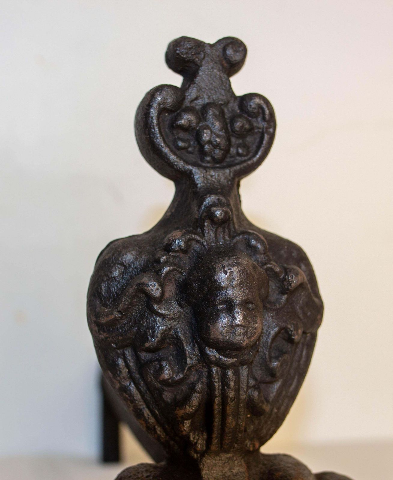 Pair Of Louis XV Fire Dogs Wrought Iron Andirons, France, 18th Century photo vinterior