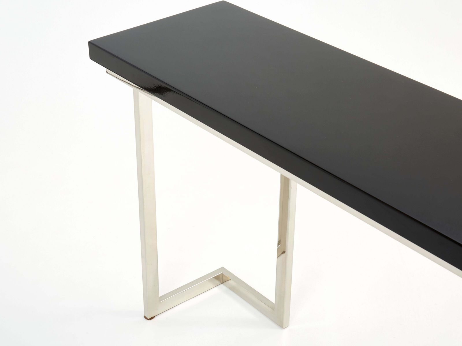 Console Guy Lefevre pour Maison Jansen en laque noire et chrome, années 1970 photo 5267.0