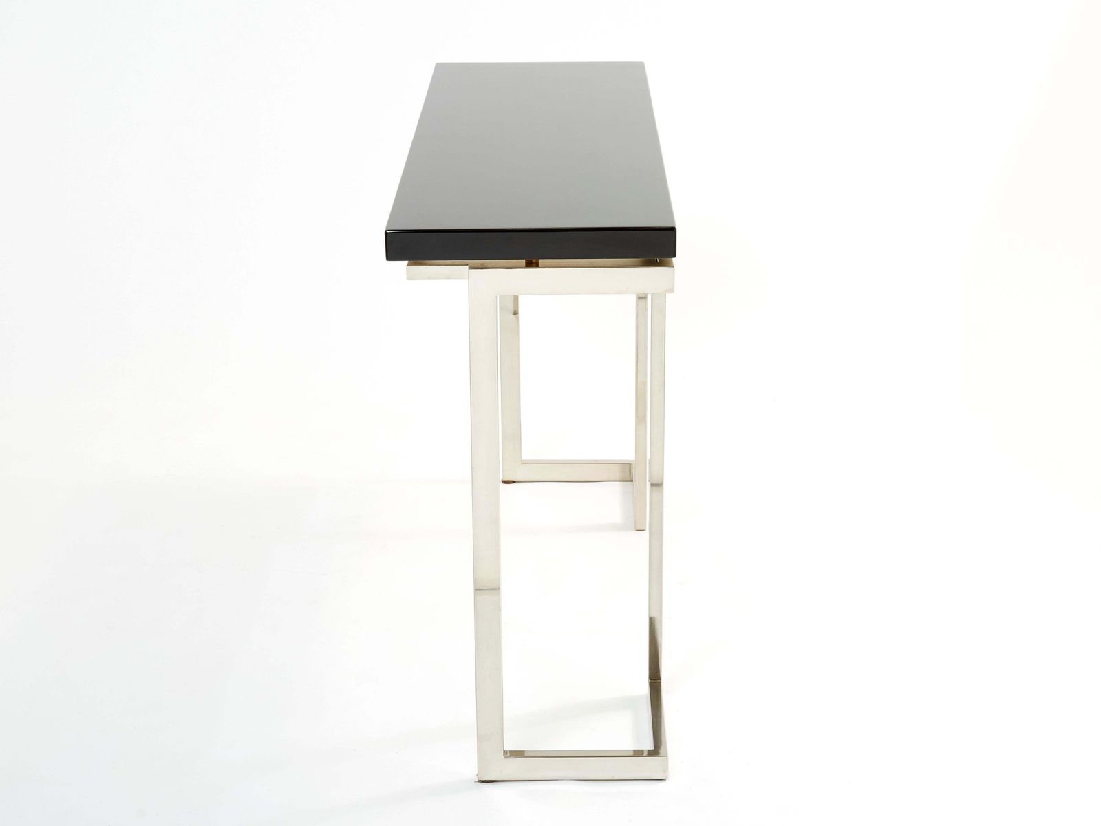 Console Guy Lefevre pour Maison Jansen en laque noire et chrome, années 1970 photo buy