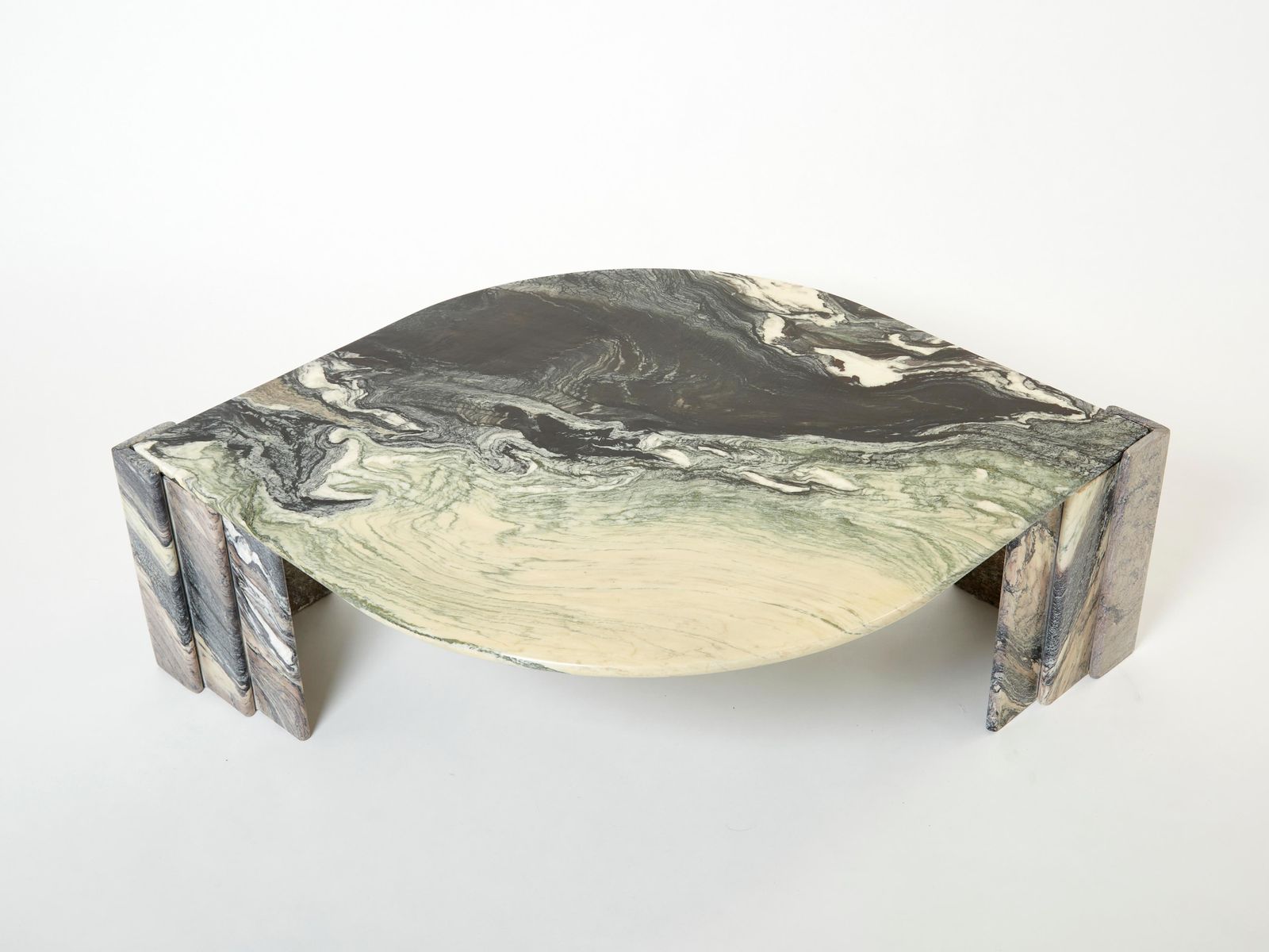 Large Eye Shaped Sicilian Marble Coffee Table, 1970s photo furniture