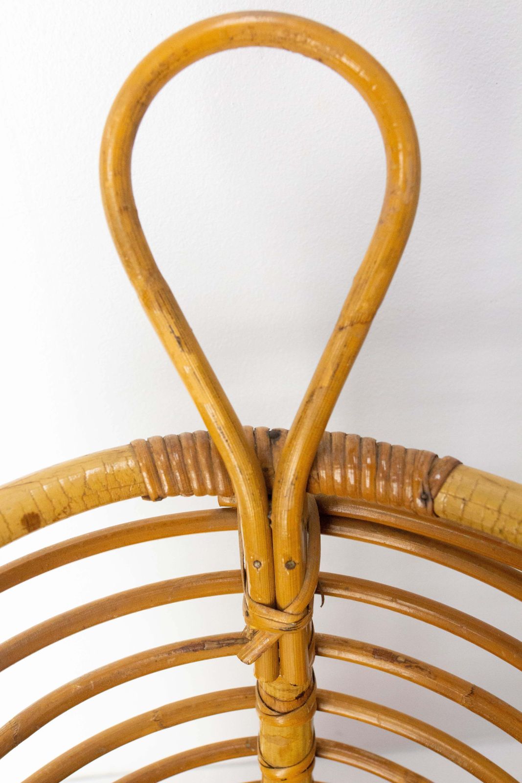 Mid Century Rattan Wastebasket Umbrella Stand By Audoux Minnet France, C. 1950 photo vintage