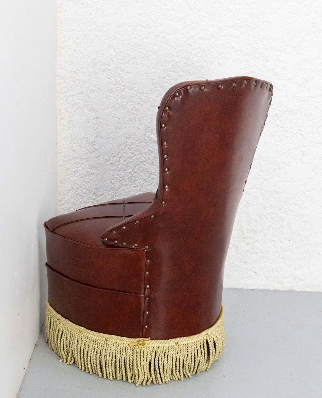 Vintage Chair Fauteuil Crapaud Toad Chair Napoleon III Style French Circa 1960 photo vintage