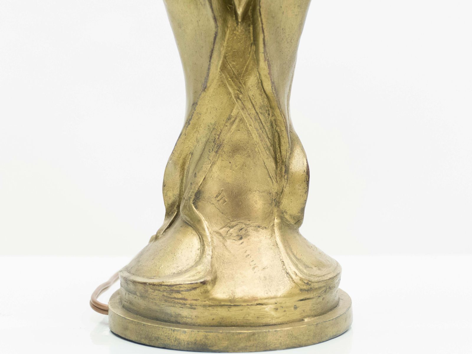 Lampe Art déco en bronze patiné, France, années 1930 photo vintage