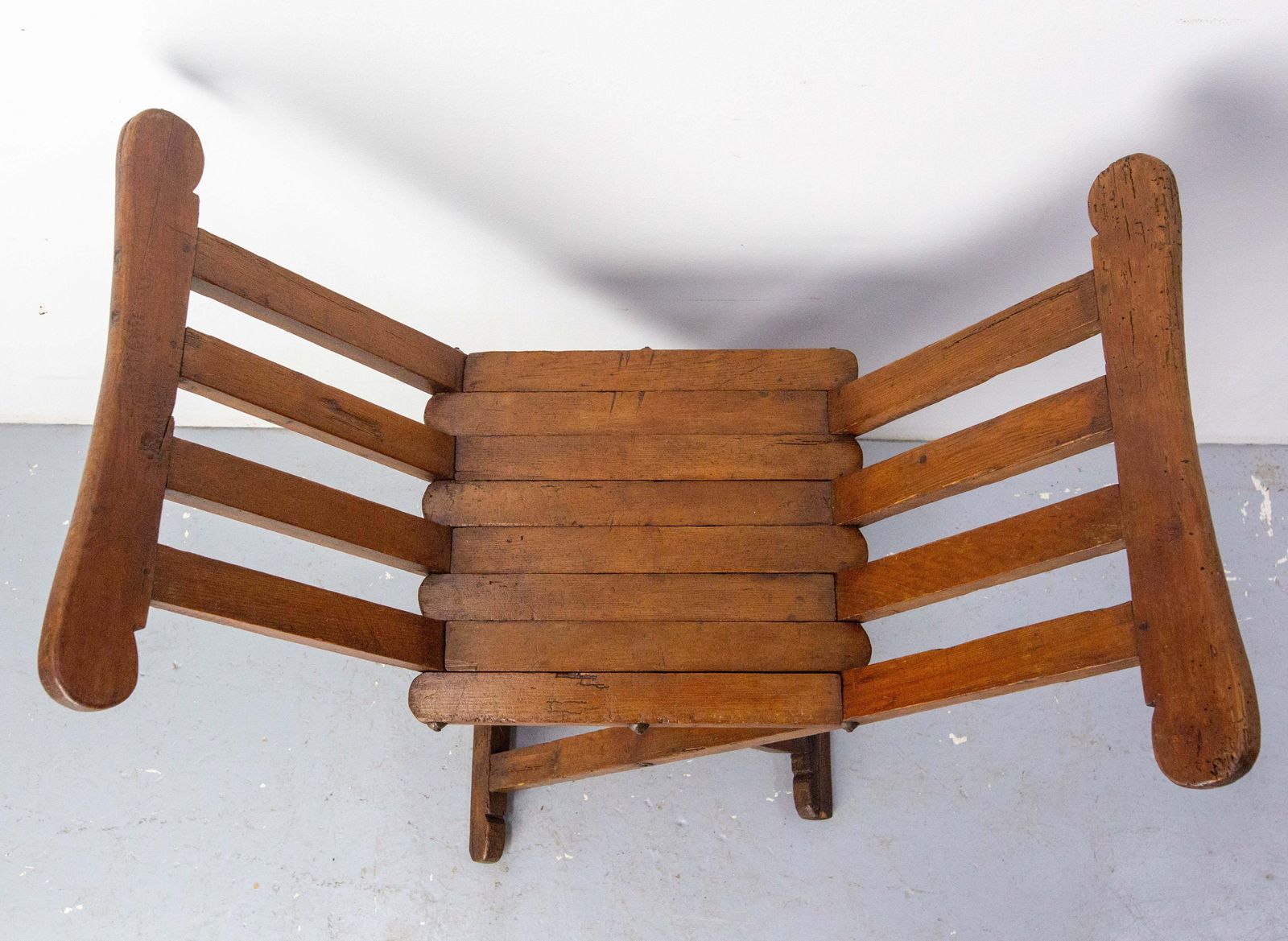 French Pine Curule Or Dagobert Foldable Armchair, French, Circa 1960 photo vinterior