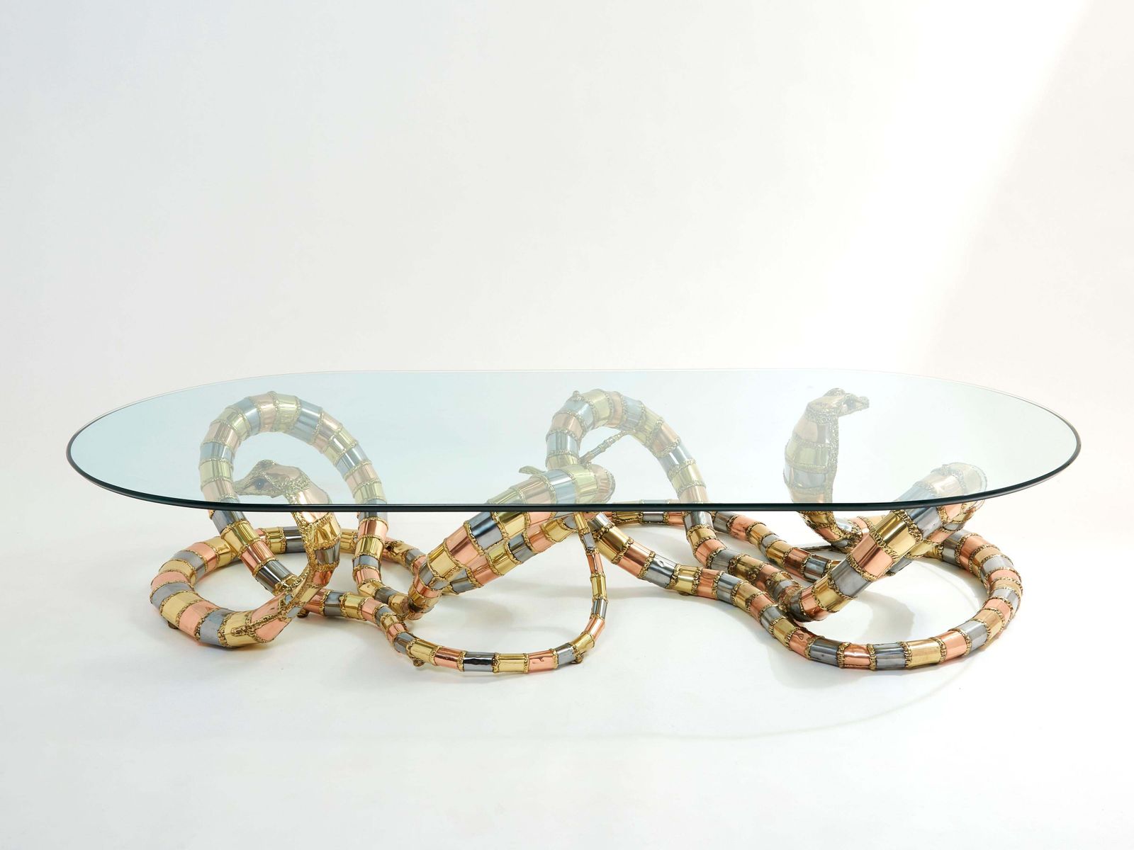 Signed Isabelle Faure Cobra Sculpture Xl Coffee Table, 1970s photo for sale