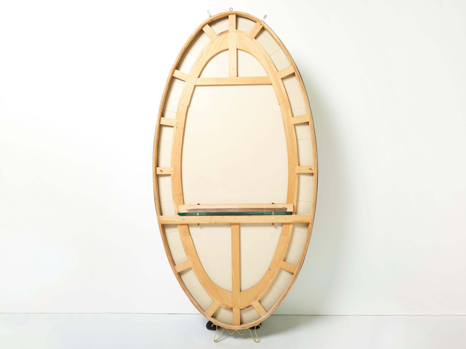 photo for sale Miroir ovale Cristal Arte en cristal vert et laiton, années 1950