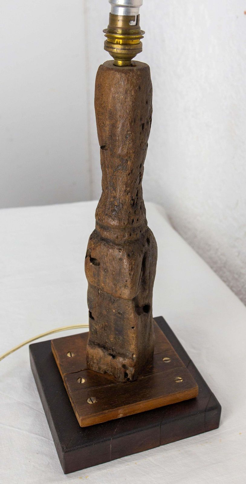 French Antique Table Lamp Made With A Boat Wood Rudder, Late 19th Century photo buy