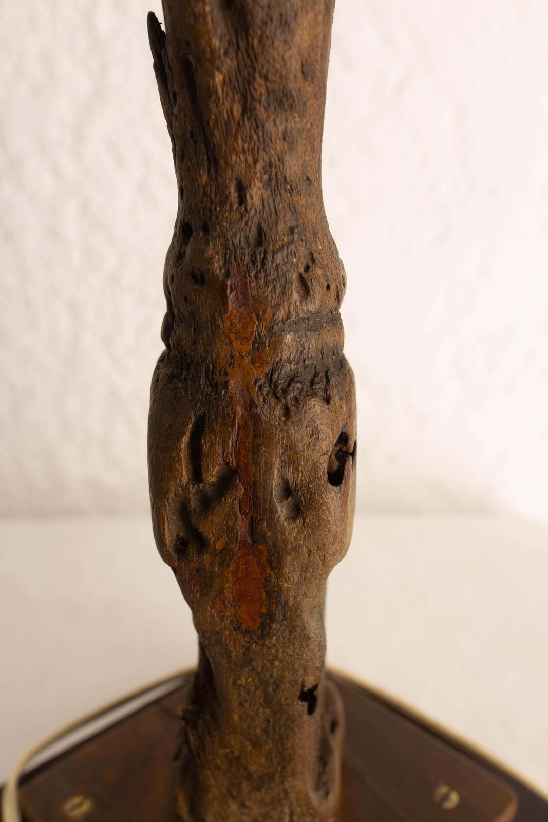 Lighting French Antique Table Lamp Made With A Boat Wood Rudder, Late 19th Century photo