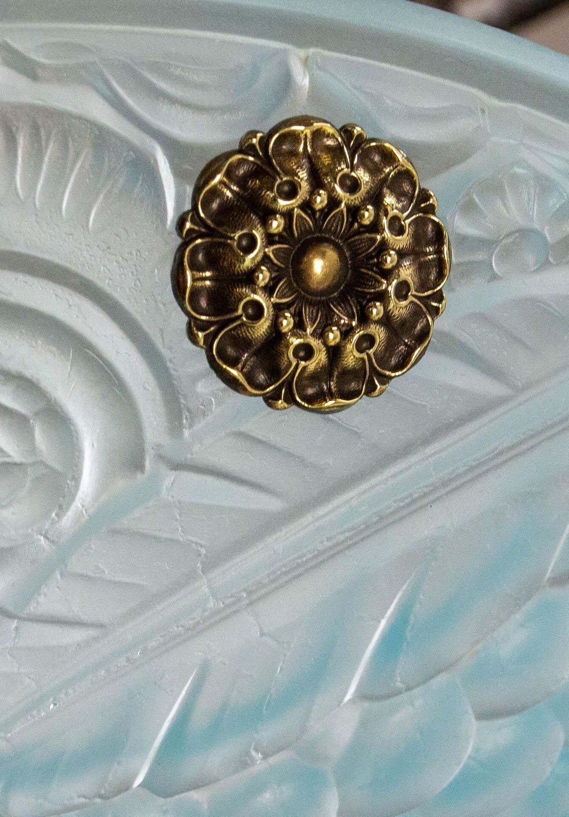 French Art Deco Lustre Blue Glass Ceiling Pendant Chandelier, Circa 1930 photo buy