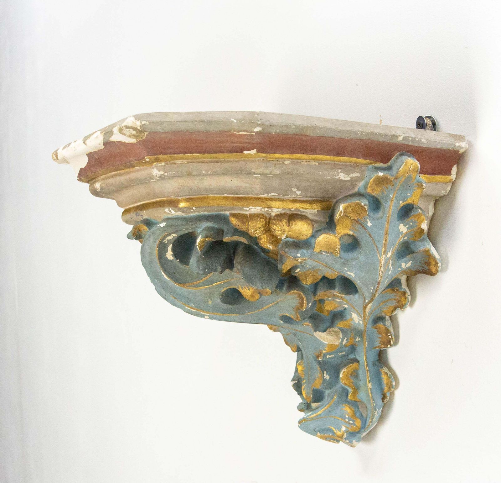 French Plaster Pedestal Shelf For Statue Or Others Late 19th Century photo furniture