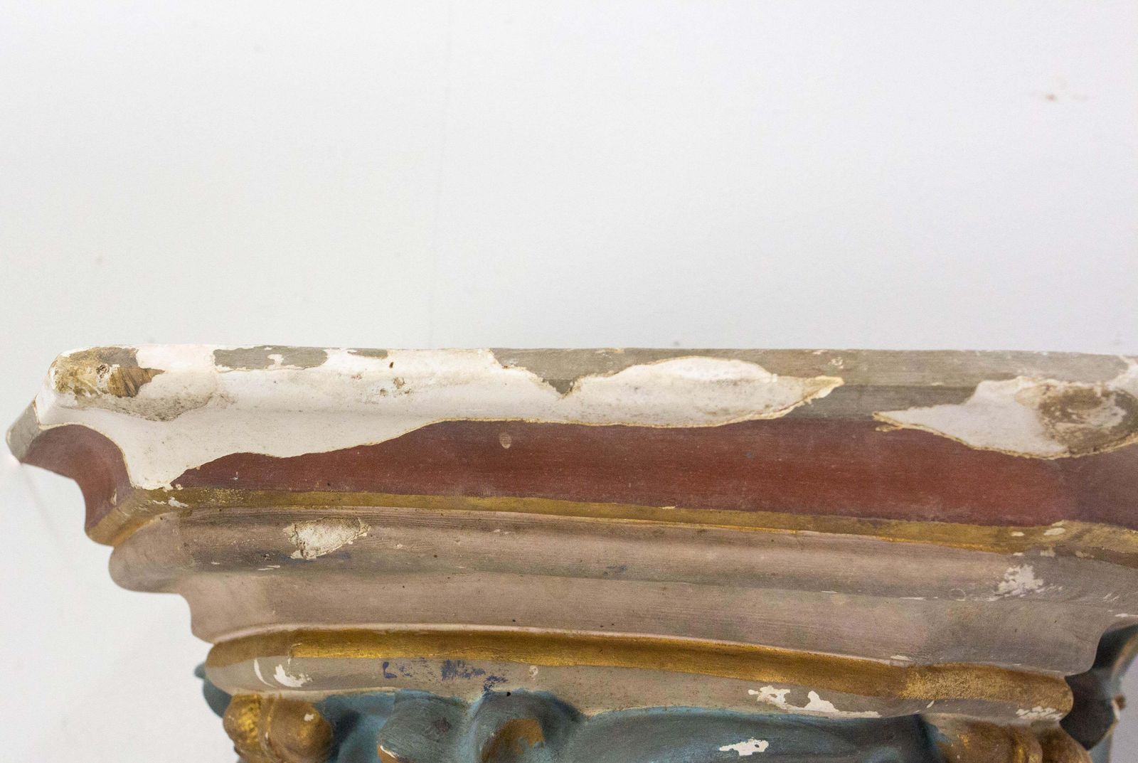 photo furniture French Plaster Pedestal Shelf For Statue Or Others Late 19th Century