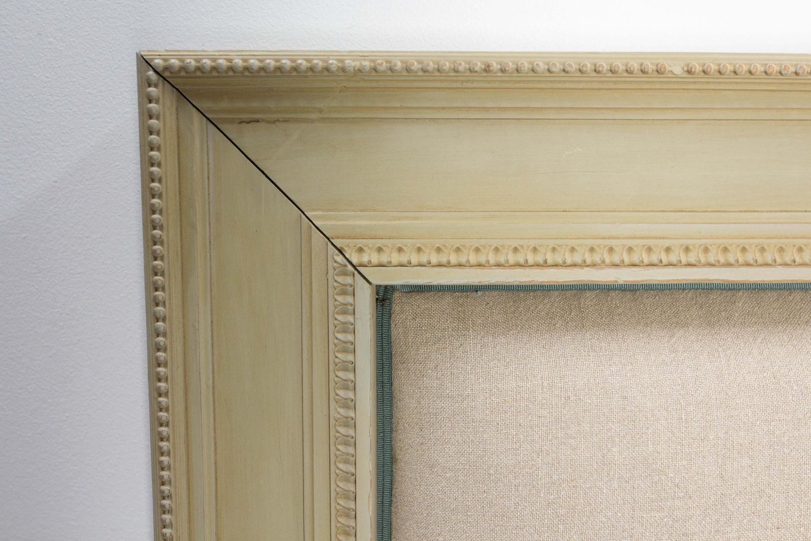 French Louis XVI Style Linen Head Board Made From A  Early 20th Century Wood Bed photo buy