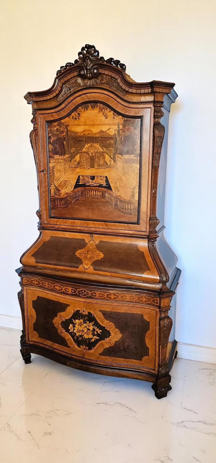 Italian Midcentury Sideboard Or Trumeau Inlaid By Pietro Ferrario, Italy 1946 photo Furniture