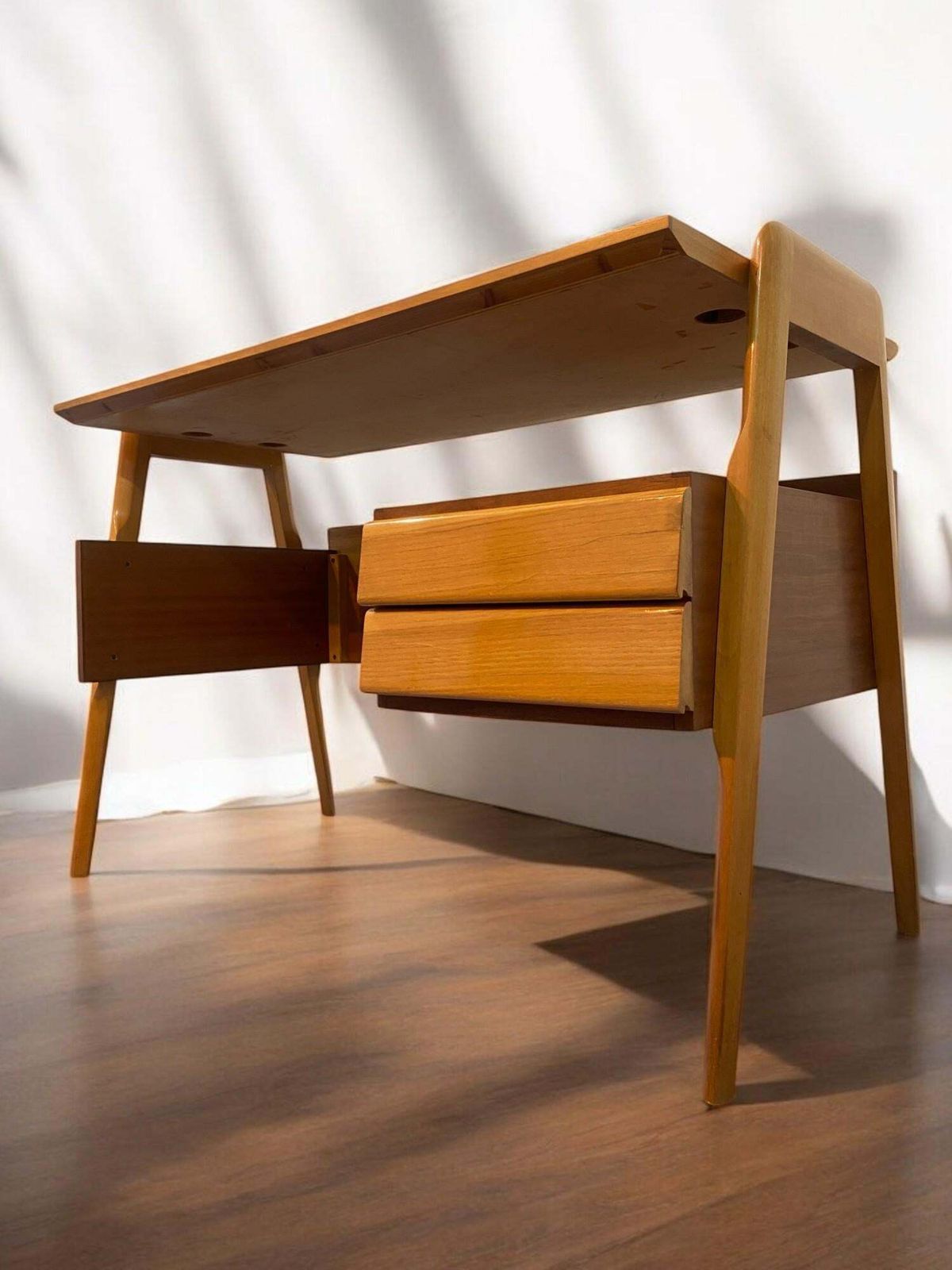 Italian Mid Century Table Desk And Chair Designed By Vittorio Dassi In 1950s photo vintage