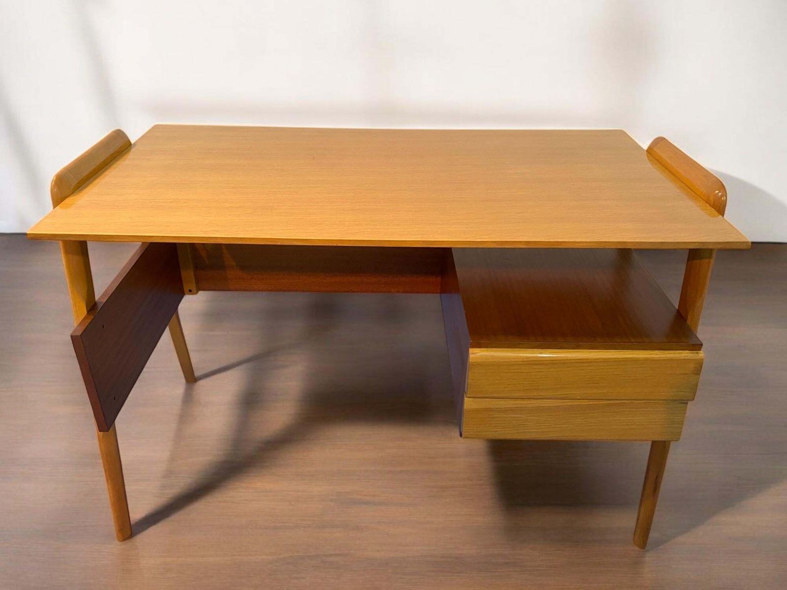 photo for sale Italian Mid Century Table Desk And Chair Designed By Vittorio Dassi In 1950s