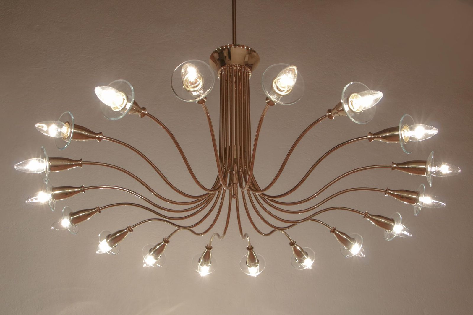 photo vintage Italian Mid Century 18 Lights Chandelier By Angelo Lelii For Arredoluce
