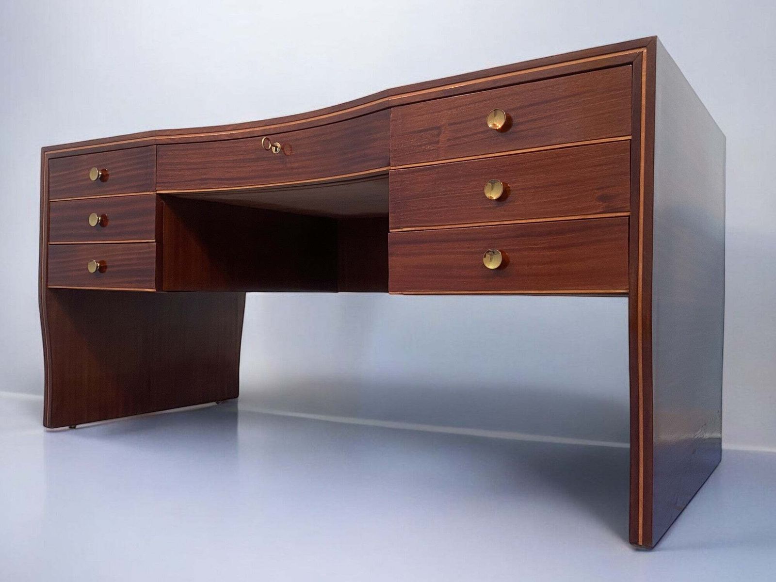 Italian Mid Century Executive Table Desk  Designed By Osvaldo Borsani, 1940 photo furniture
